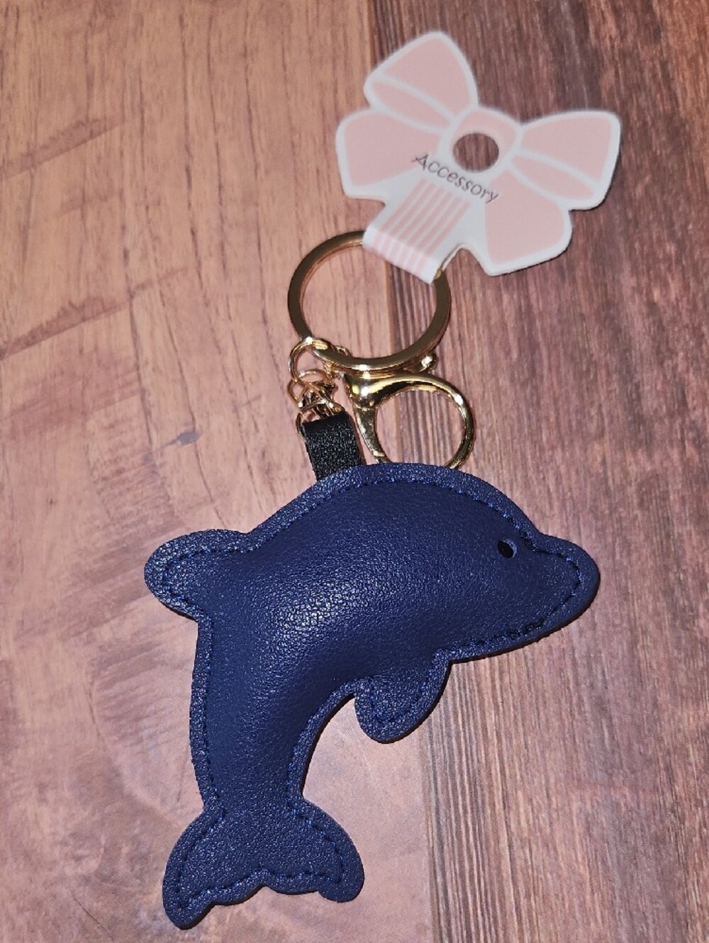 Dolphin Faux Leather Keychain New